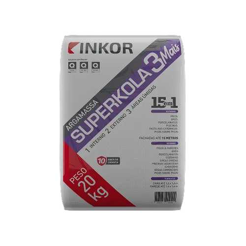Inkor Argamassa Superkola 3 MAIS 15X1 Cinza - 20KG